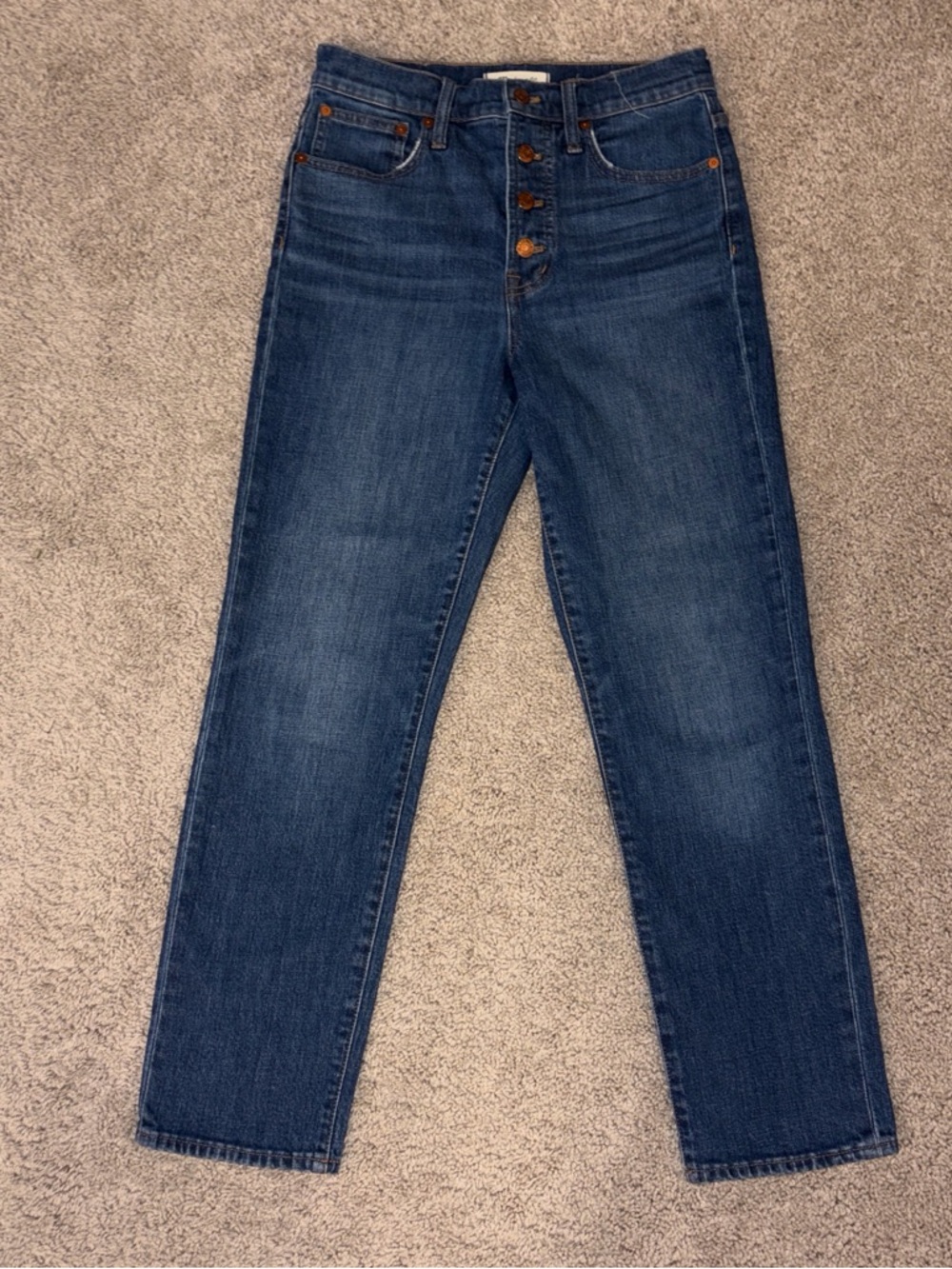 Madewell Women's Straight-Leg Jeans in Dark Blue Wash